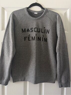Clare V. Grey 'Masculin Féminin' Crewneck Sweatshirt